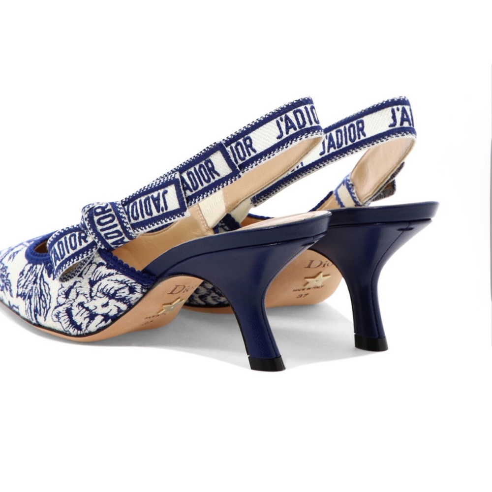 Dior Navy and Ivory j’adior Slingback Heels - Picture 3 of 6